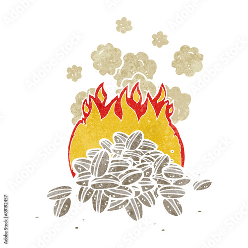 roasting coffee beans cartoon