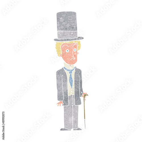 cartoon man wearing top hat