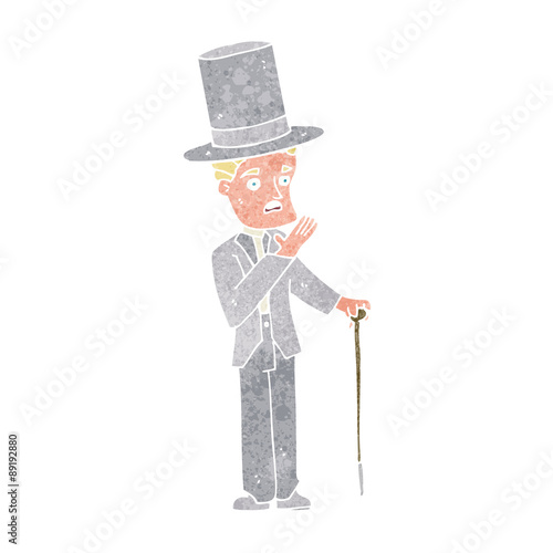cartoon man wearing top hat