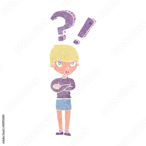 cartoon woman asking question