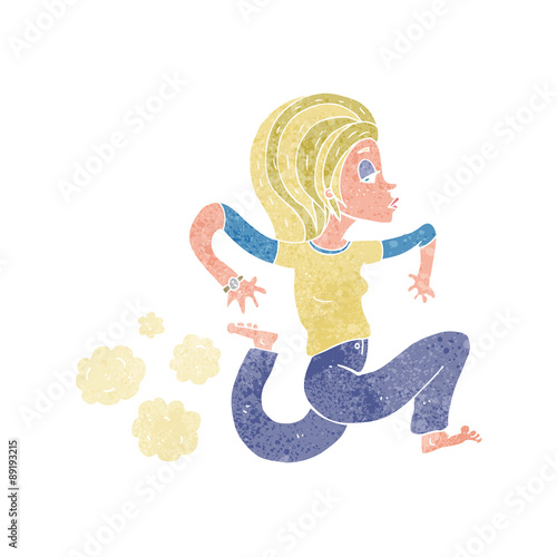 cartoon running woman