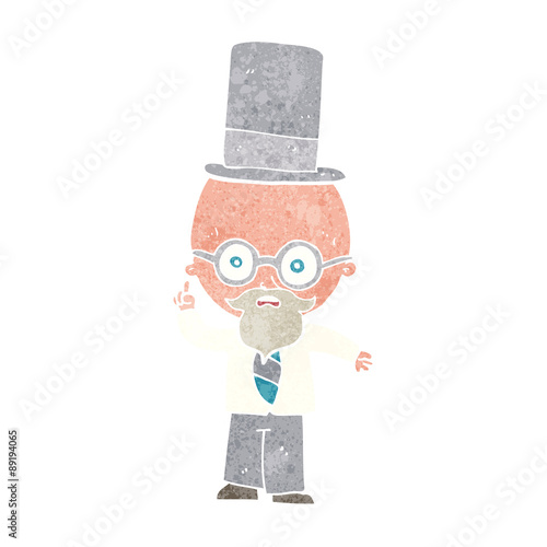 cartoon man wearing top hat