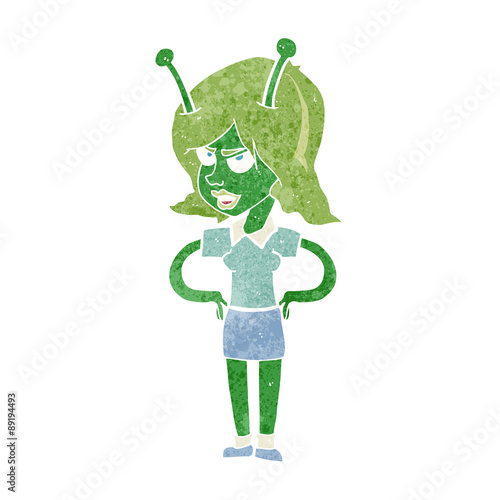 cartoon alien woman