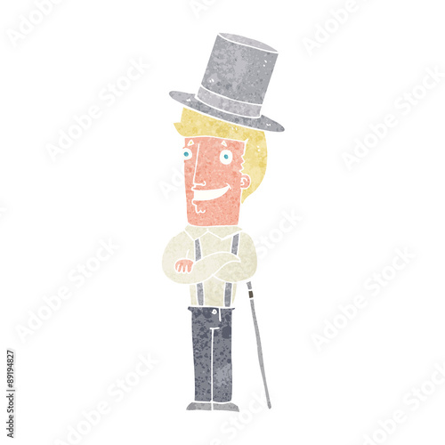 cartoon man wearing top hat