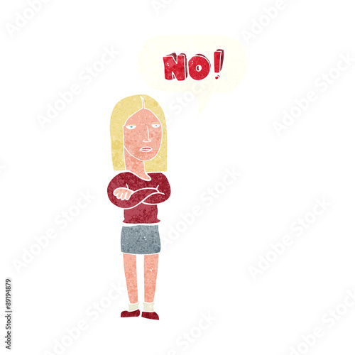 cartoon woman saying no