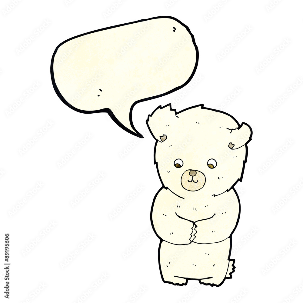 cute cartoon polar bear with speech bubble cute cartoon polar bear with speech bubble
