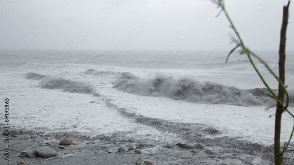 Stormy sea during typhoon slow motion Stormy sea during typhoon slow motion