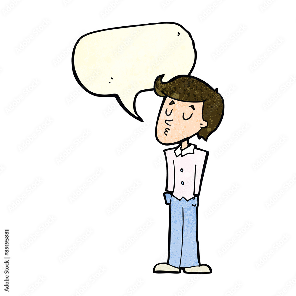 cartoon calm man with speech bubble cartoon calm man with speech bubble