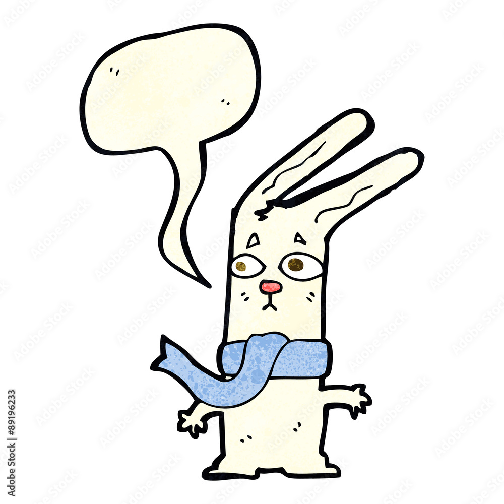 cartoon rabbit with speech bubble cartoon rabbit with speech bubble