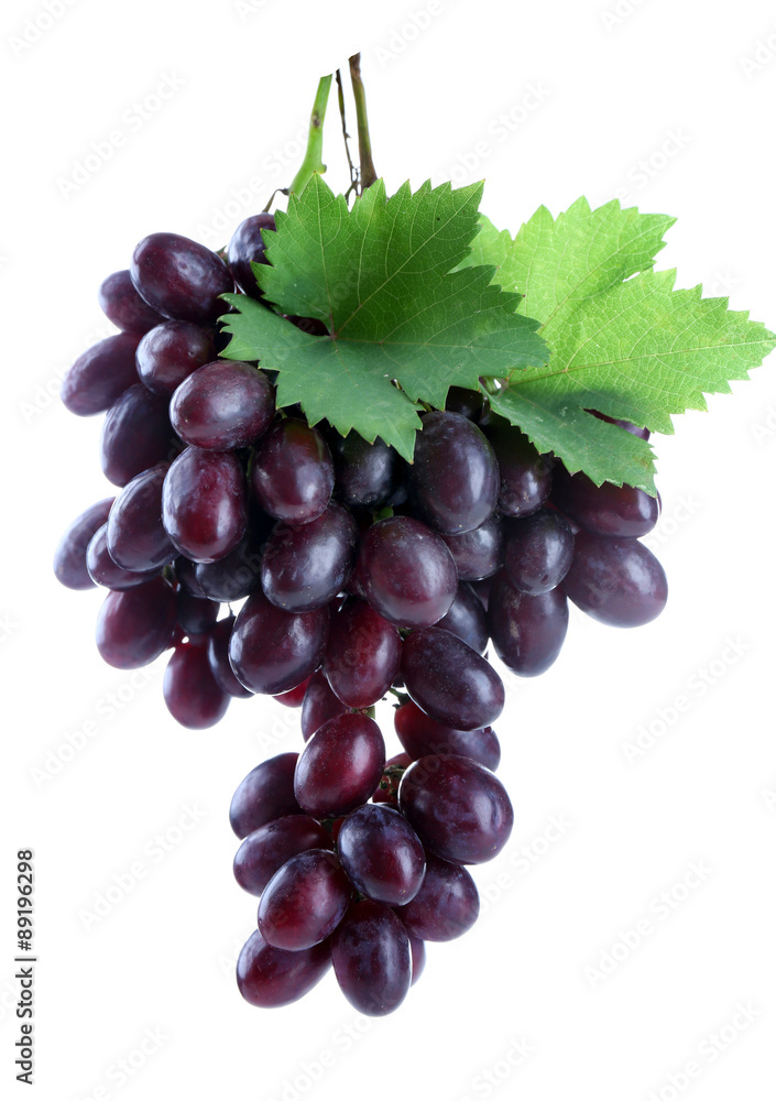 Fototapeta premium Fresh ripe grapes, isolated on white