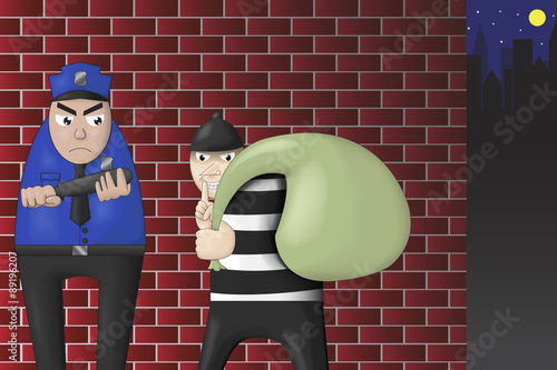 robbers and police confrontation