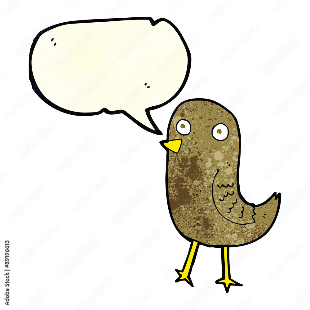 funny cartoon bird with speech bubble funny cartoon bird with speech bubble