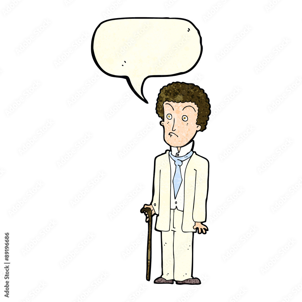 cartoon unhappy gentleman with speech bubble cartoon unhappy gentleman with speech bubble