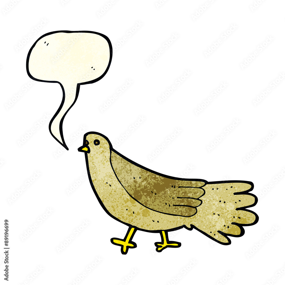 cartoon bird with speech bubble cartoon bird with speech bubble