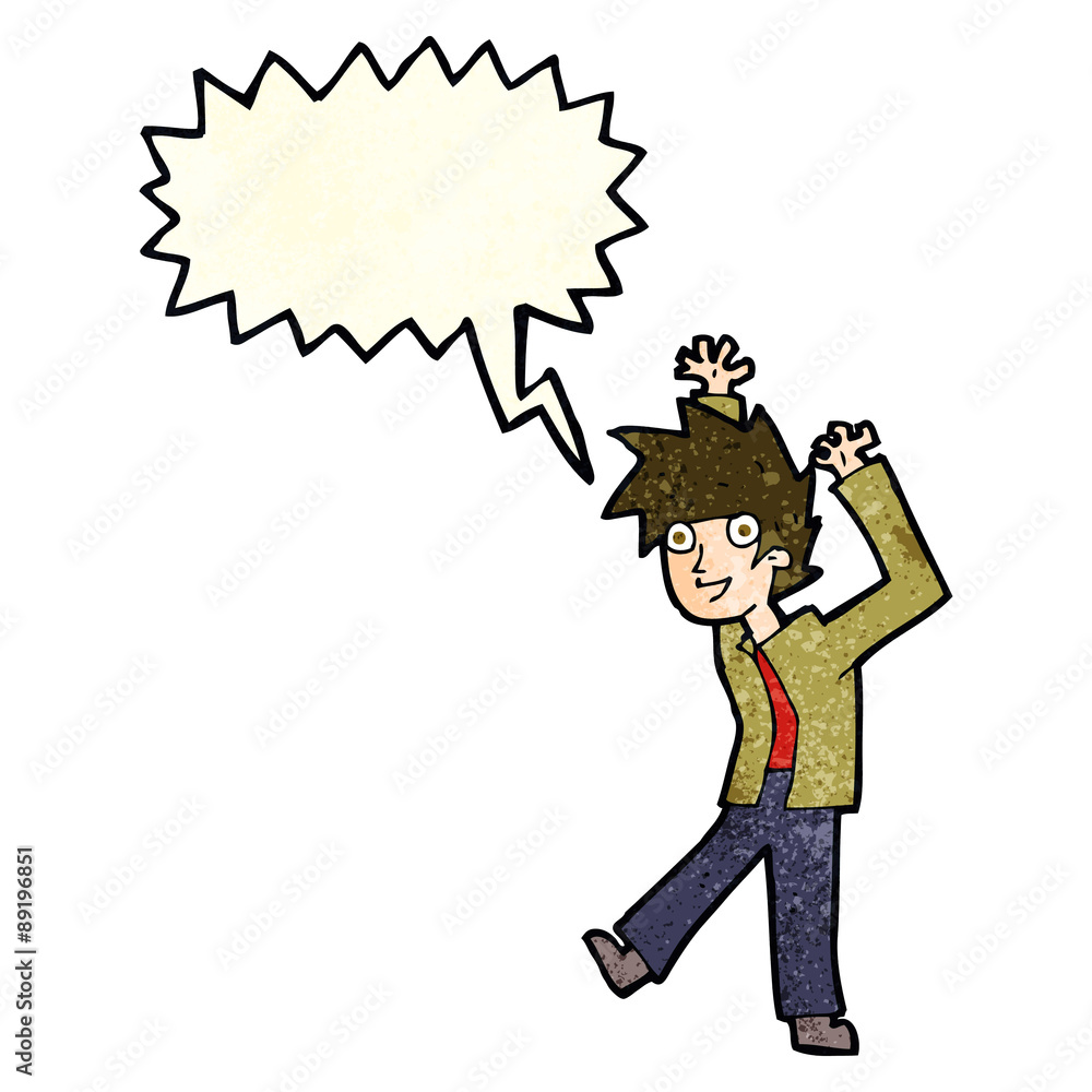 cartoon excited boy with speech bubble cartoon excited boy with speech bubble