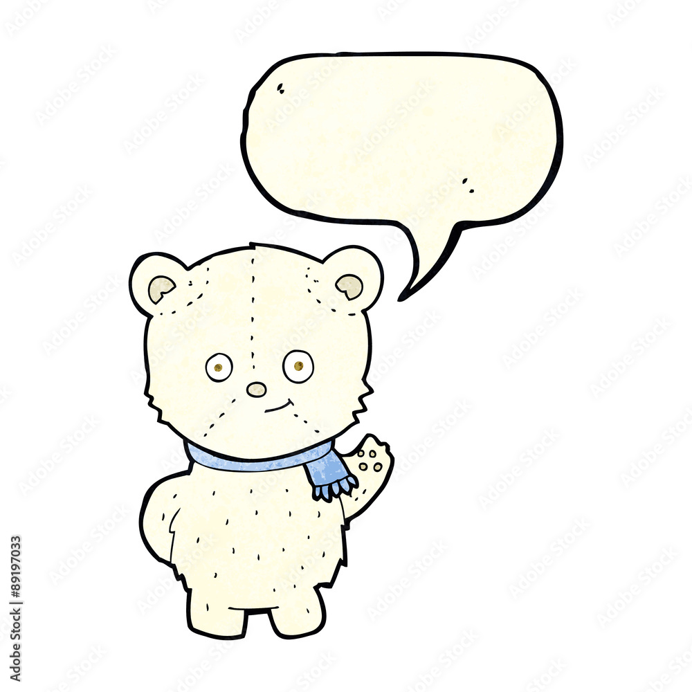cute cartoon polar bear with speech bubble cute cartoon polar bear with speech bubble