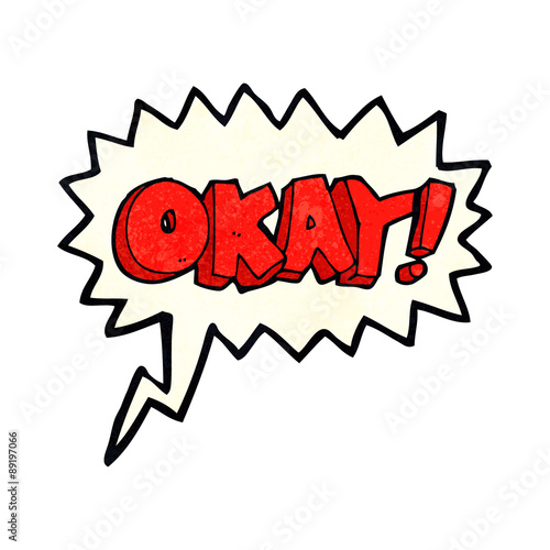 cartoon okay sign with speech bubble