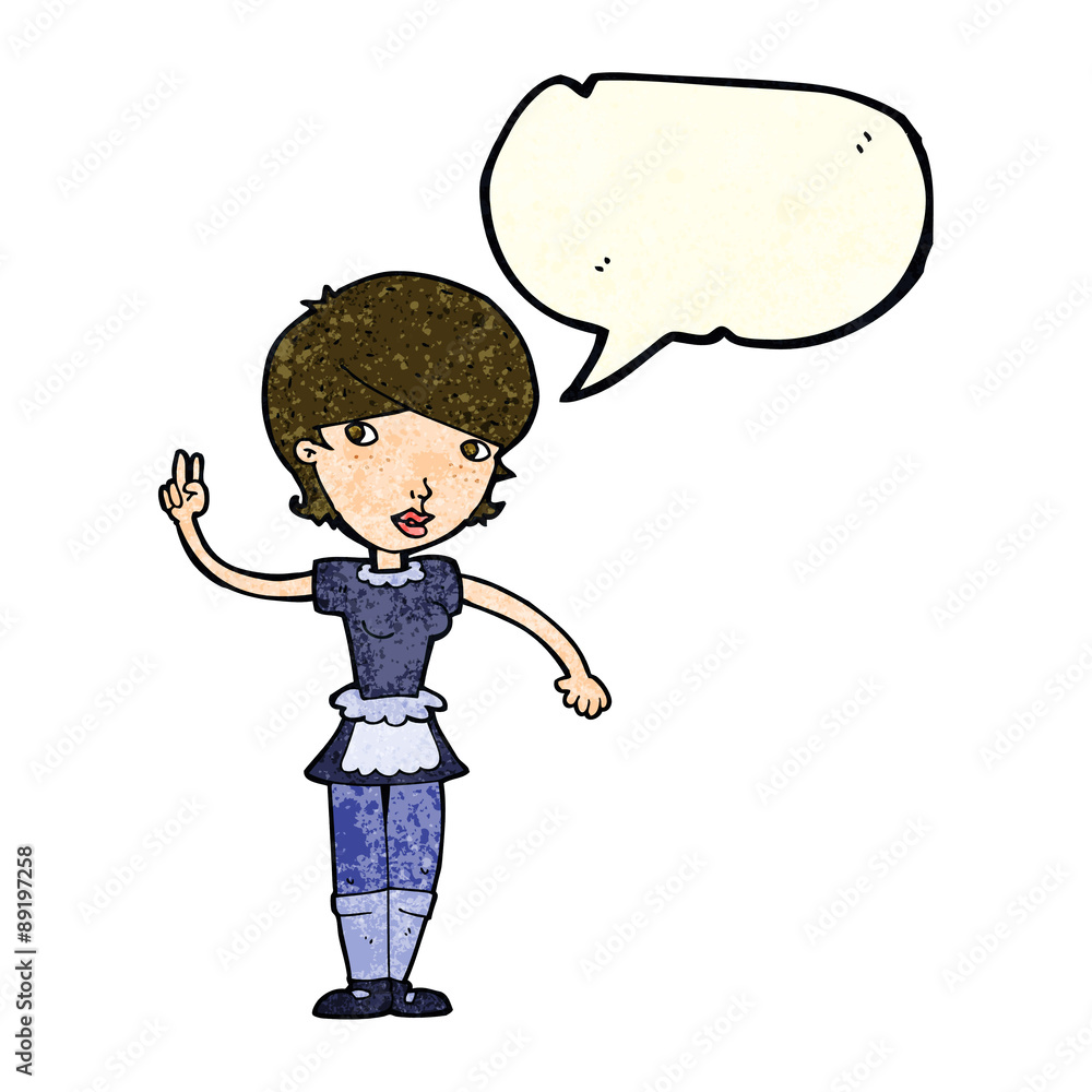 cartoon waitress taking order with speech bubble cartoon waitress taking order with speech bubble