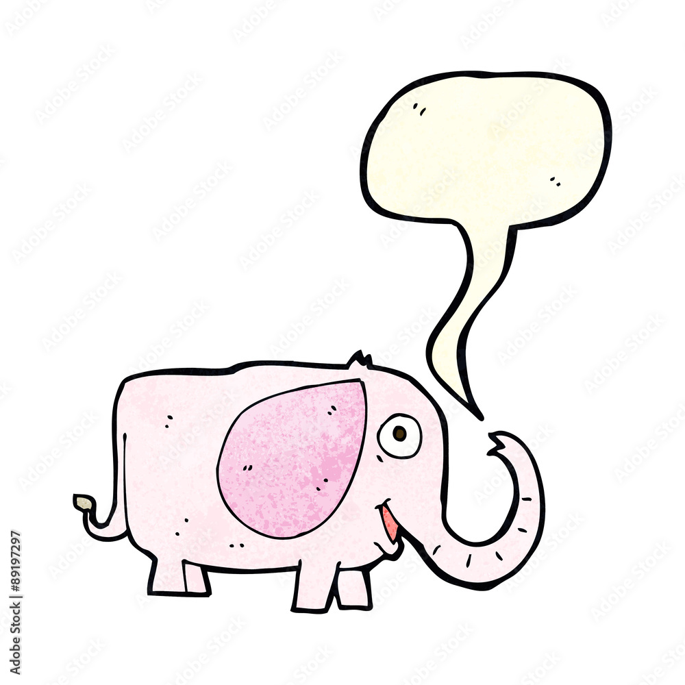 cartoon baby elephant with speech bubble cartoon baby elephant with speech bubble