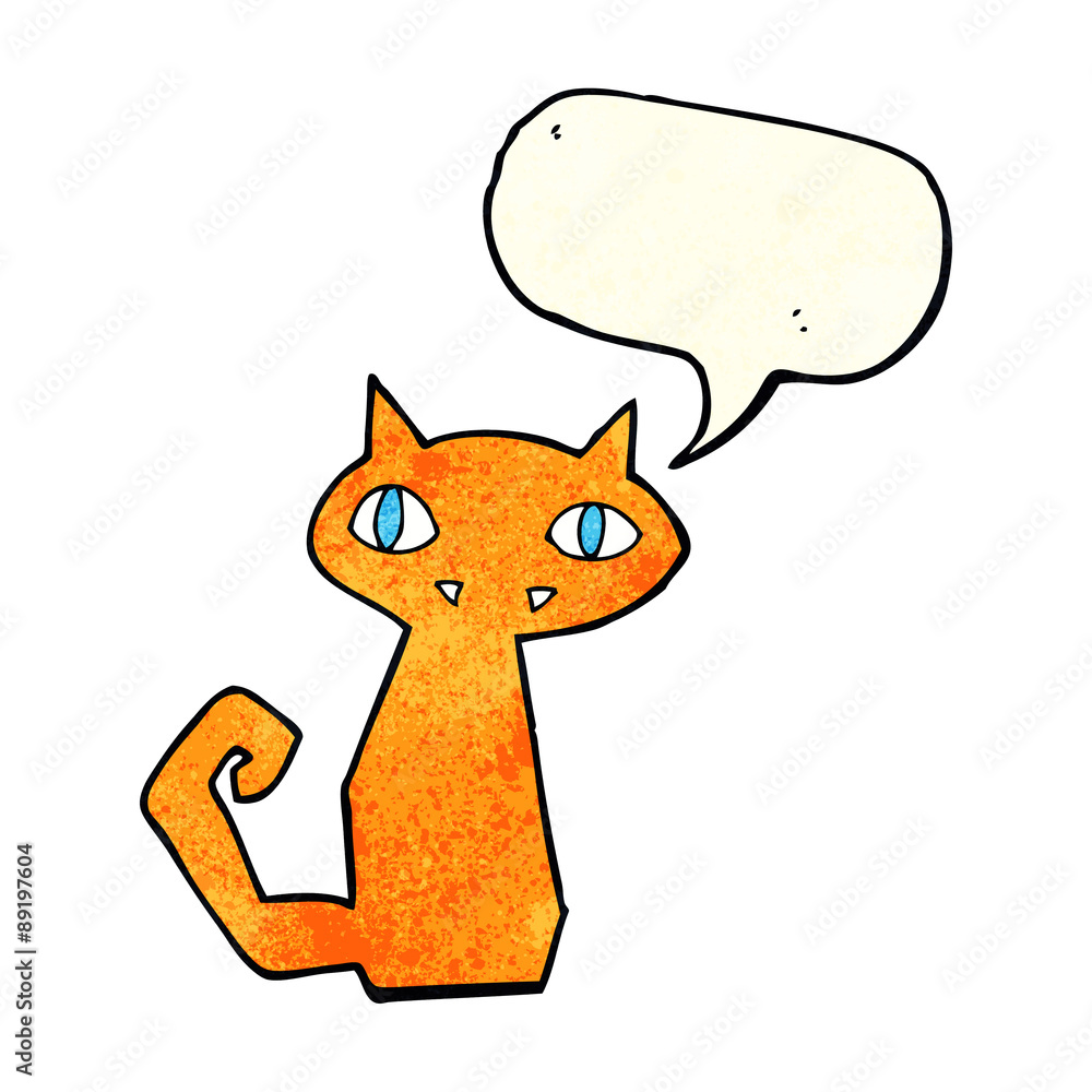 cartoon cat with speech bubble cartoon cat with speech bubble