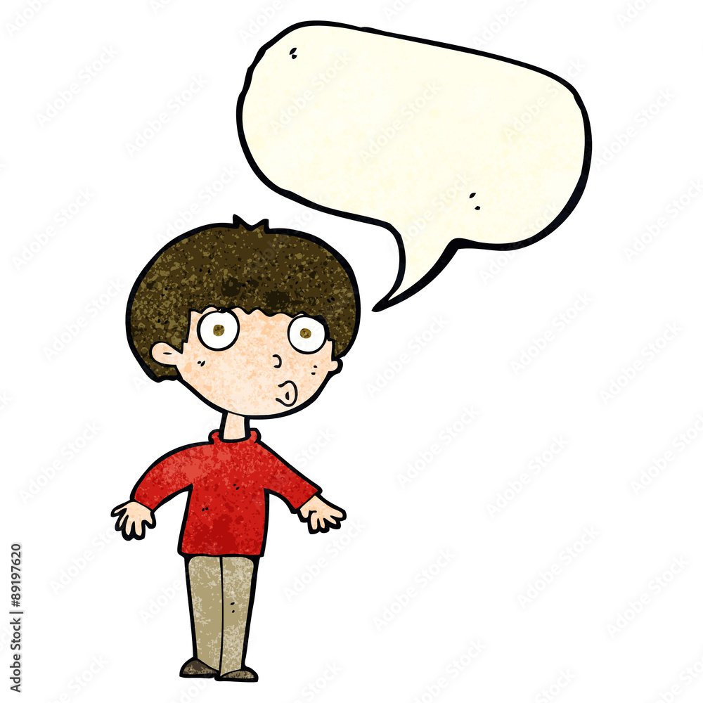 cartoon surprised boy with speech bubble cartoon surprised boy with speech bubble