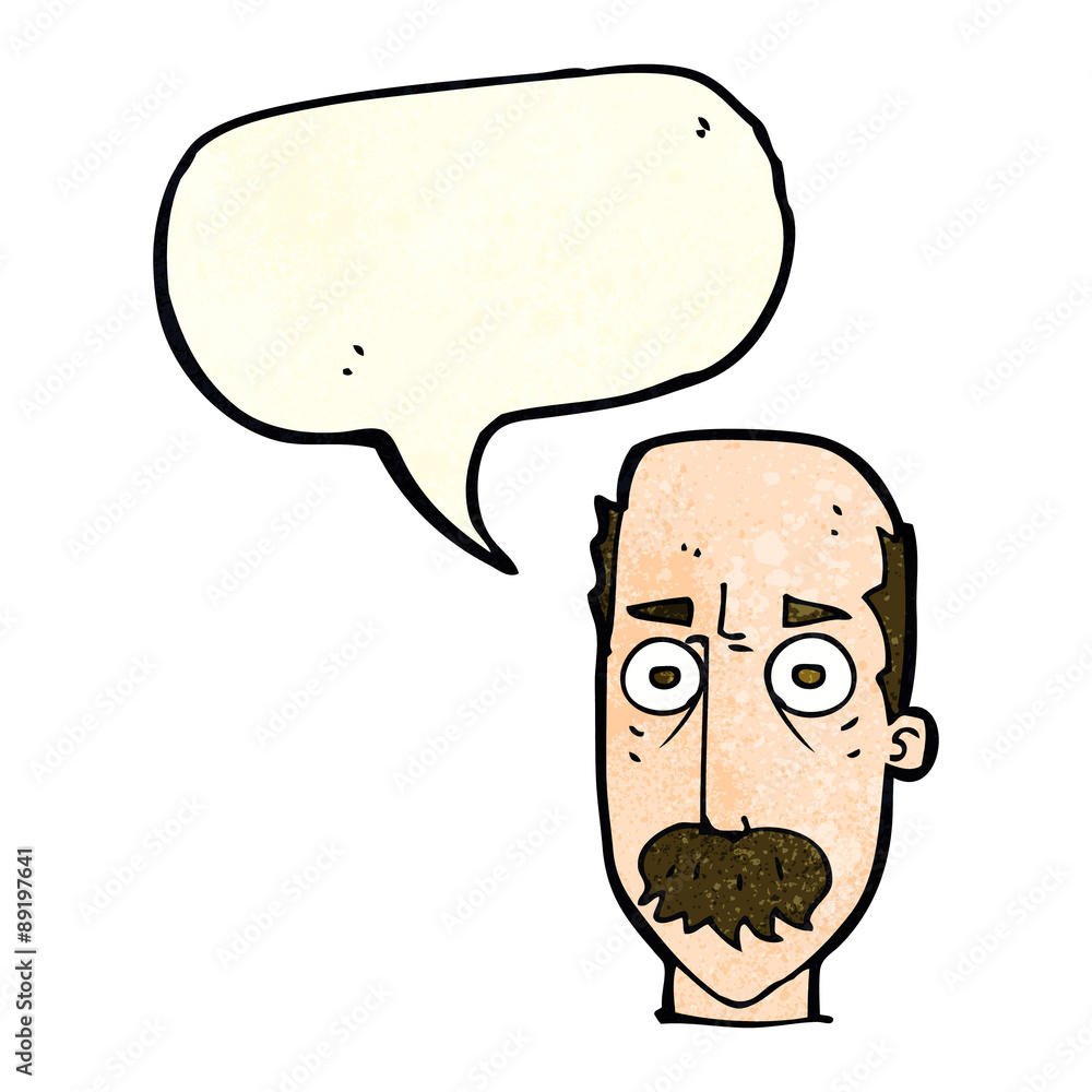 Fototapeta premium cartoon man with mustache with speech bubble