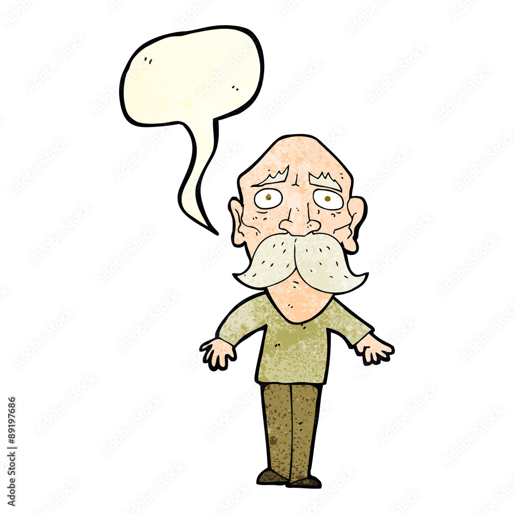 cartoon sad old man with speech bubble cartoon sad old man with speech bubble