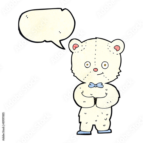 cartoon cute little bear with speech bubble