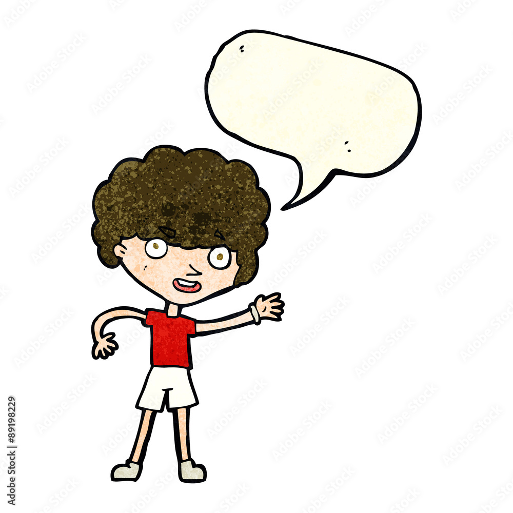 cartoon sporty person with speech bubble cartoon sporty person with speech bubble