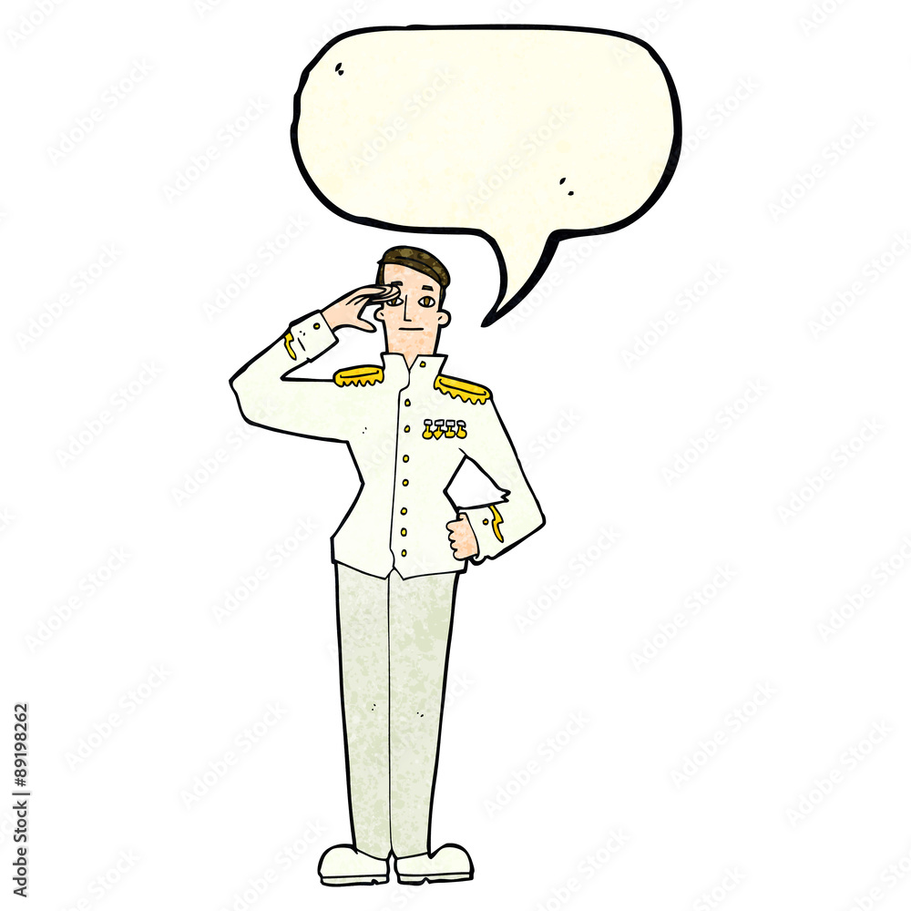 cartoon military man in dress uniform with speech bubble cartoon military man in dress uniform with speech bubble