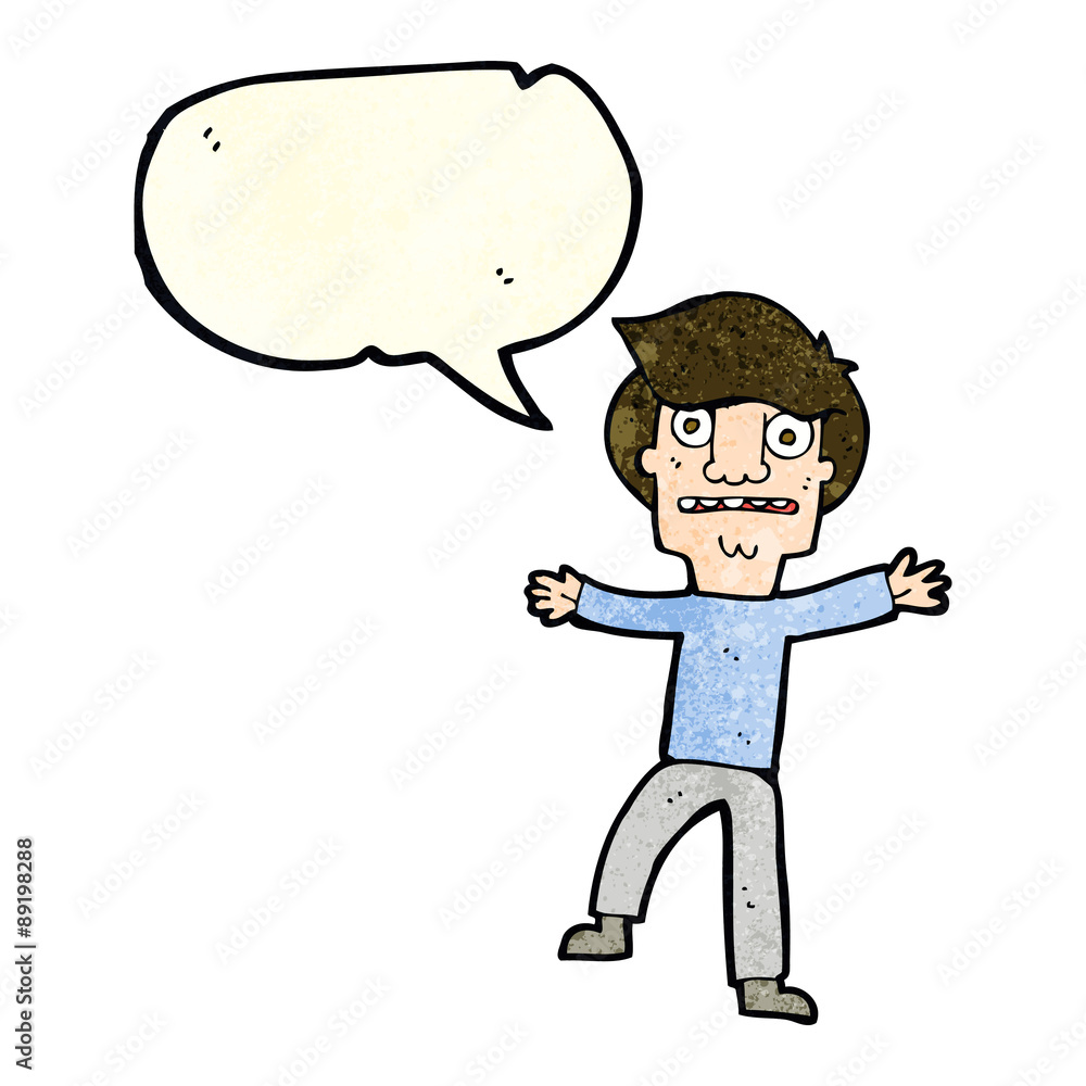 cartoon boy panicking with speech bubble cartoon boy panicking with speech bubble