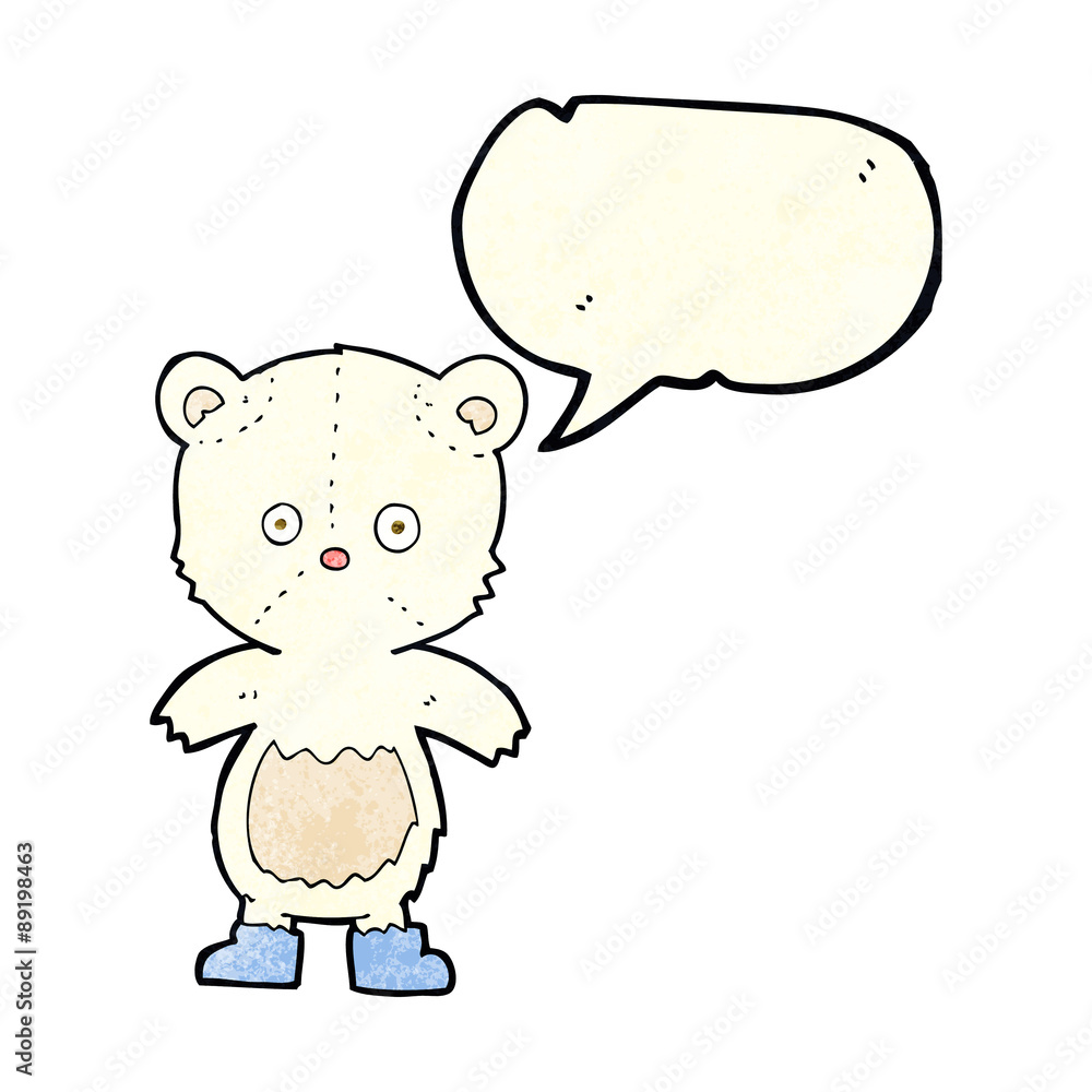 cartoon polar bear cub with speech bubble cartoon polar bear cub with speech bubble