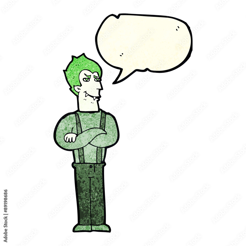 cartoon vampire with speech bubble cartoon vampire with speech bubble