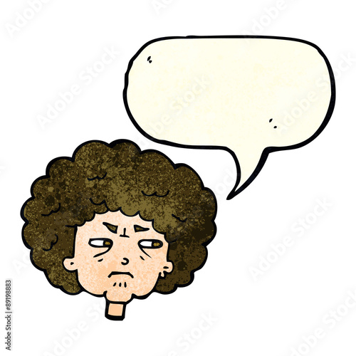 cartoon bitter old woman with speech bubble