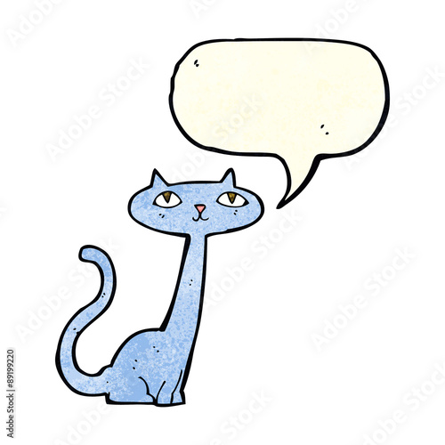 cartoon cat with speech bubble