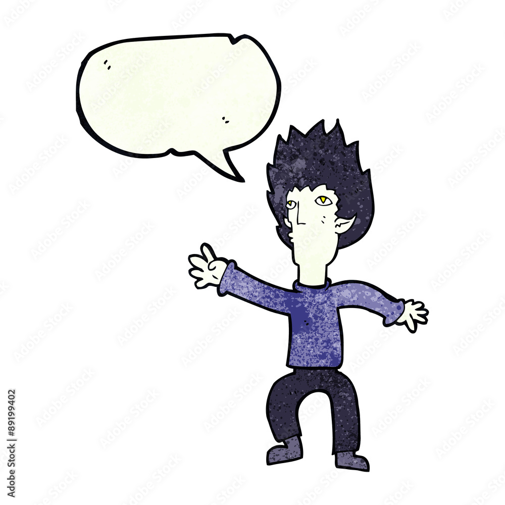 cartoon vampire with speech bubble cartoon vampire with speech bubble