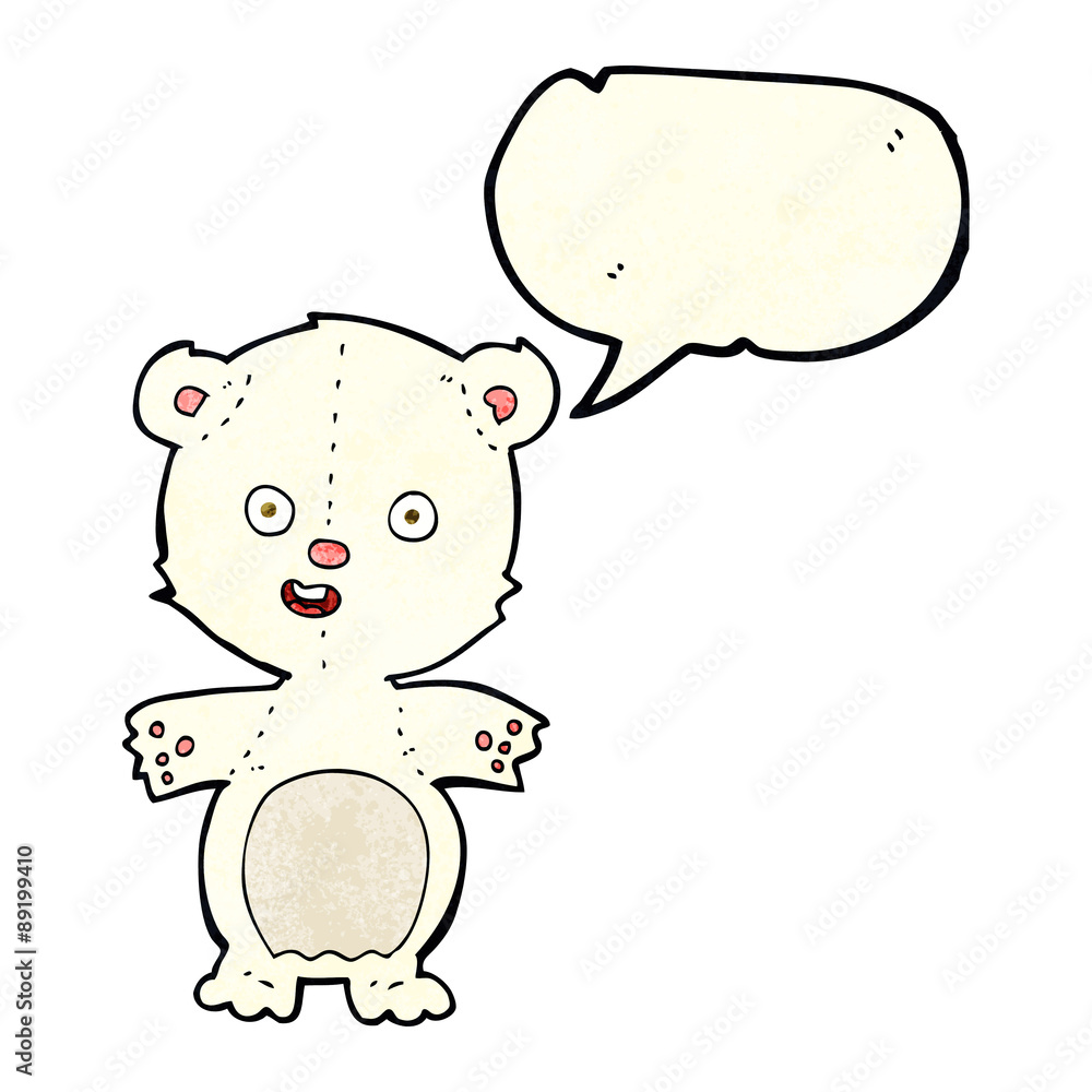 cute polar bear cartoon with speech bubble cute polar bear cartoon with speech bubble