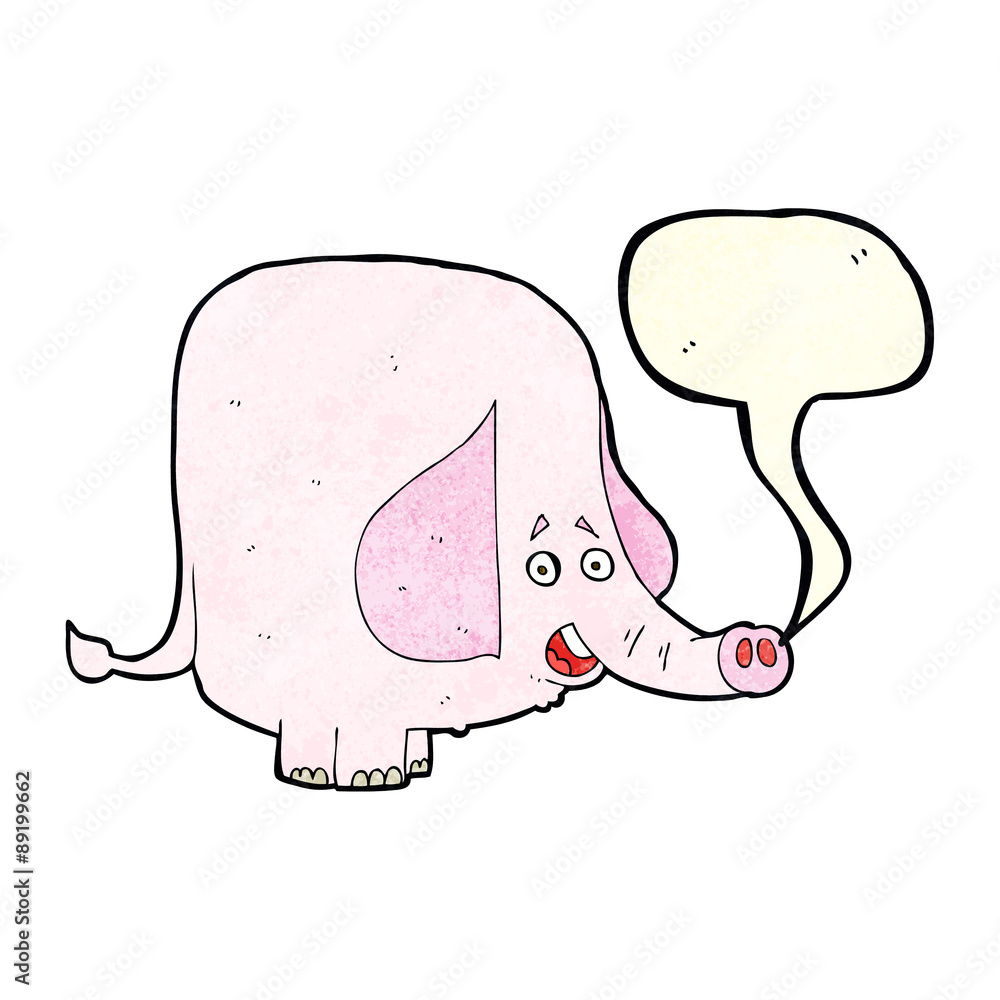 cartoon pink elephant with speech bubble cartoon pink elephant with speech bubble