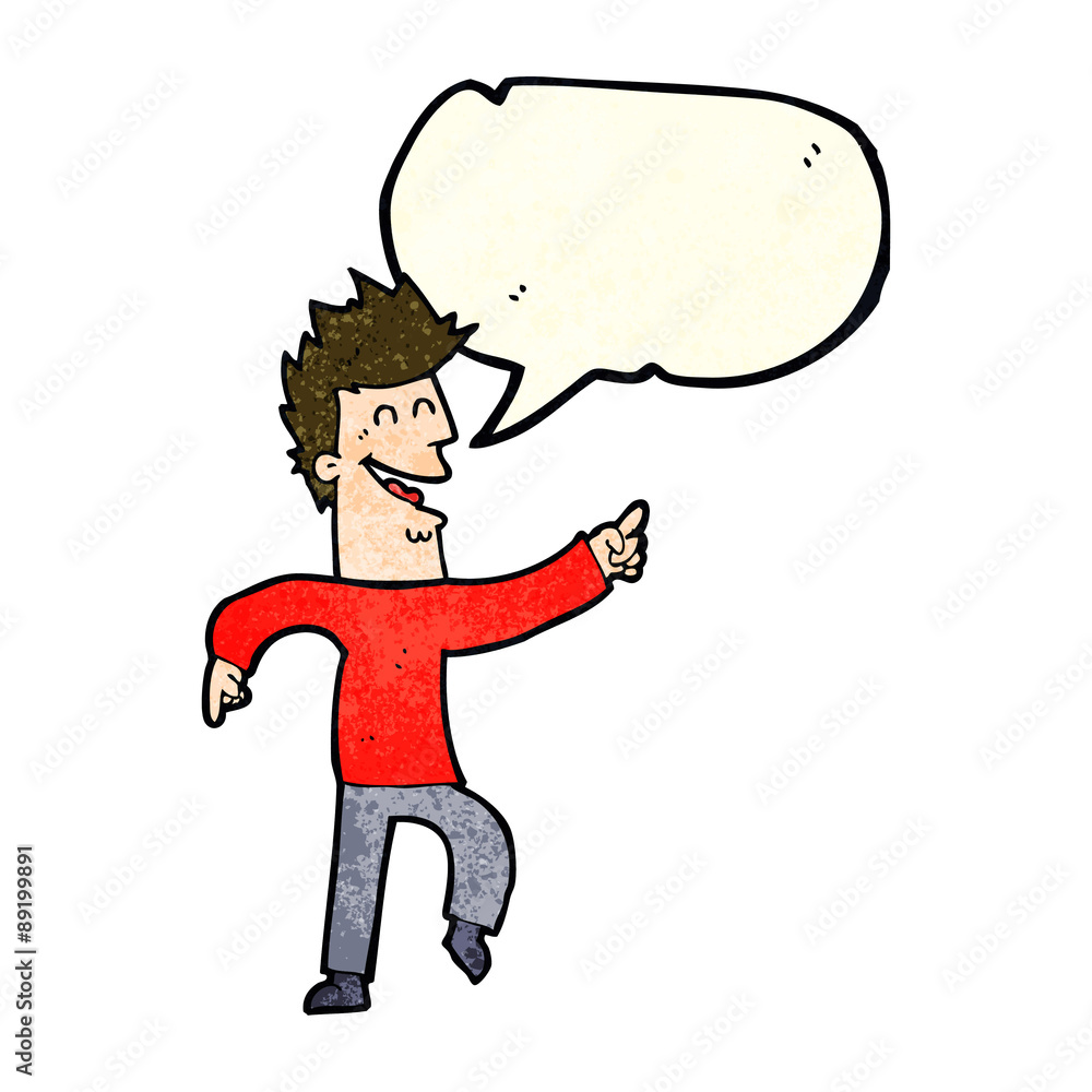cartoon man pointing and laughing with speech bubble cartoon man pointing and laughing with speech bubble