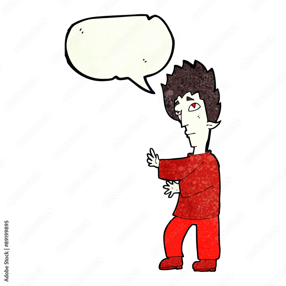 cartoon vampire with speech bubble cartoon vampire with speech bubble