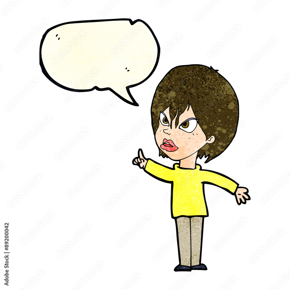 cartoon woman arguing with speech bubble cartoon woman arguing with speech bubble
