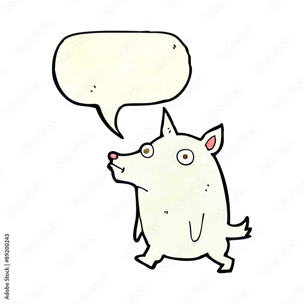 cartoon funny little dog with speech bubble cartoon funny little dog with speech bubble