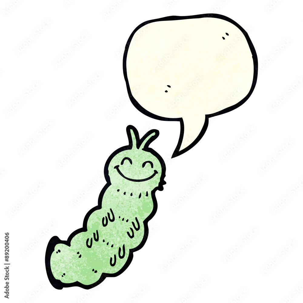 cartoon caterpillar with speech bubble cartoon caterpillar with speech bubble