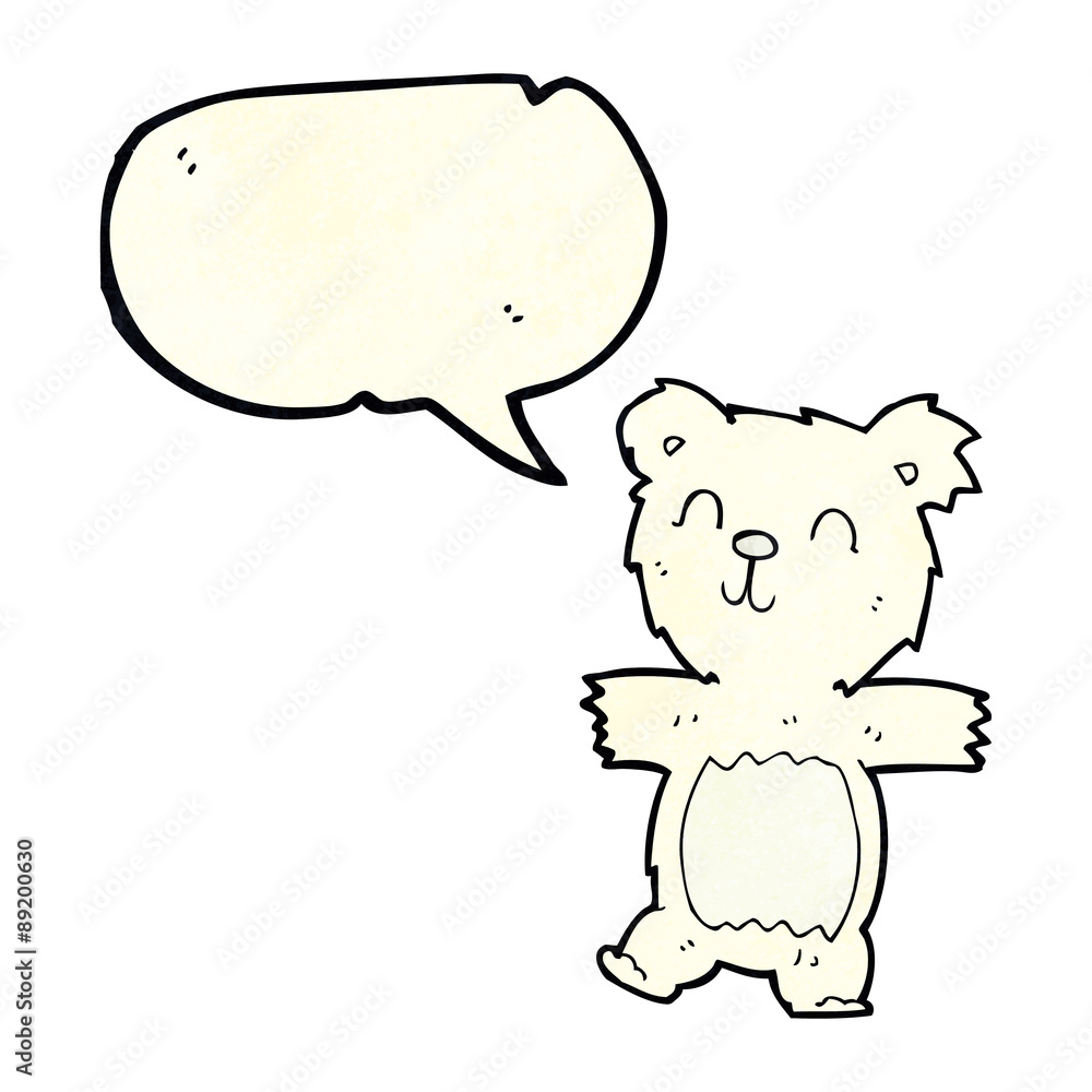 cartoon cute polar bear cub with speech bubble cartoon cute polar bear cub with speech bubble