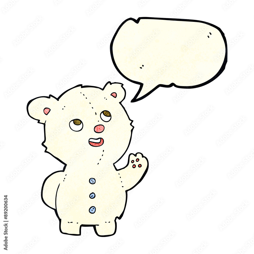 cartoon cute polar bear cub with speech bubble cartoon cute polar bear cub with speech bubble