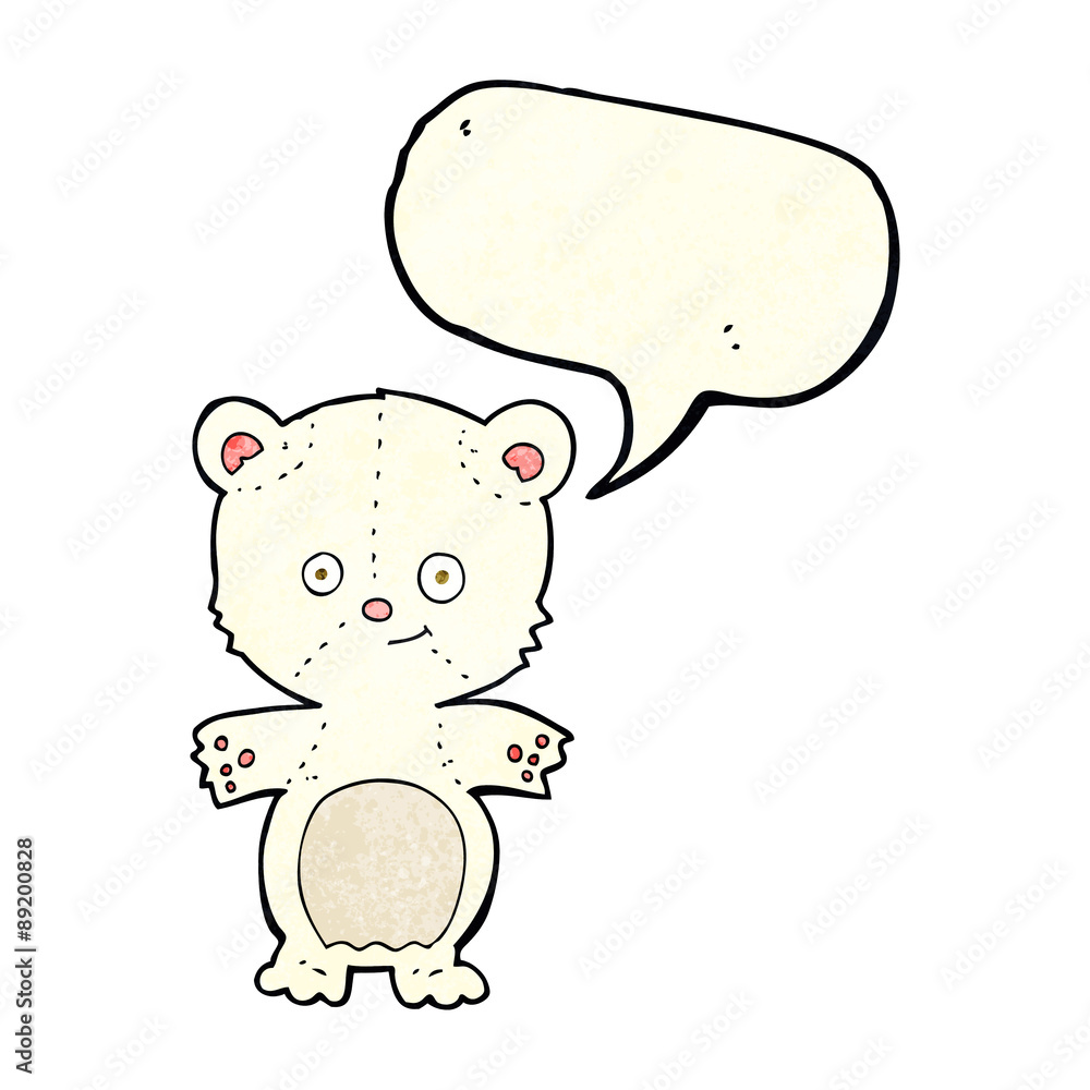 cartoon polar bear cub with speech bubble cartoon polar bear cub with speech bubble
