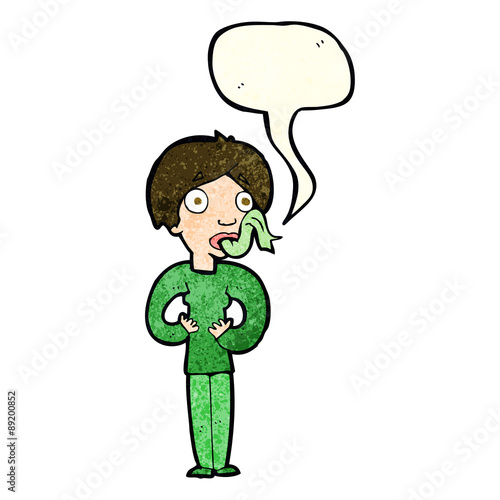 cartoon woman sticking out tongue with speech bubble