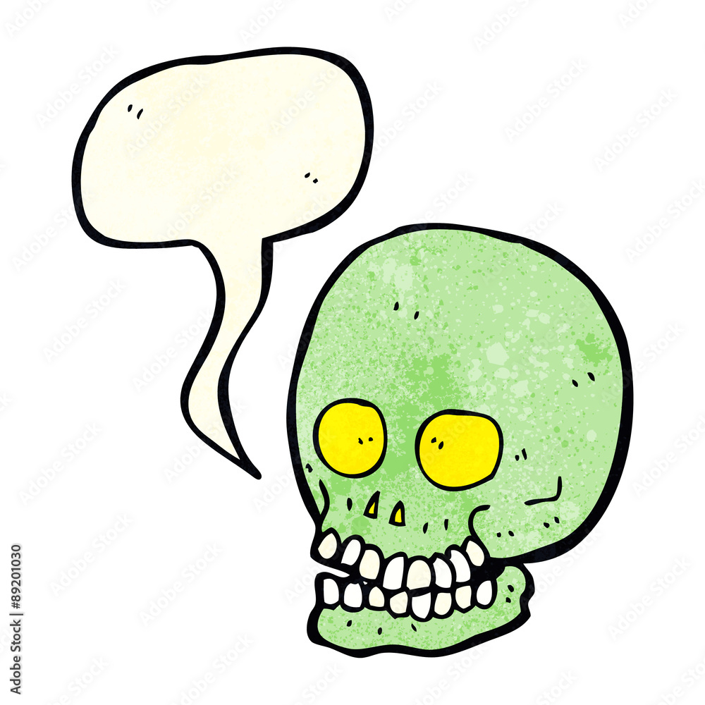 cartoon skull with speech bubble cartoon skull with speech bubble