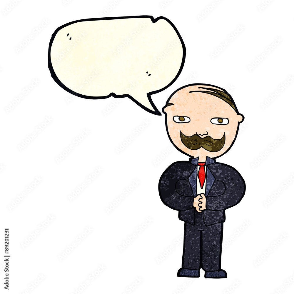 cartoon old man with mustache with speech bubble cartoon old man with mustache with speech bubble