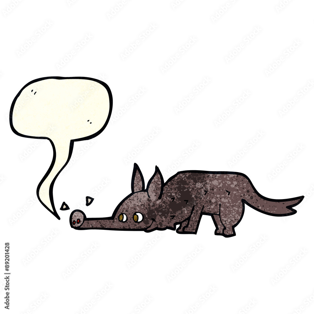 cartoon dog sniffing floor with speech bubble cartoon dog sniffing floor with speech bubble